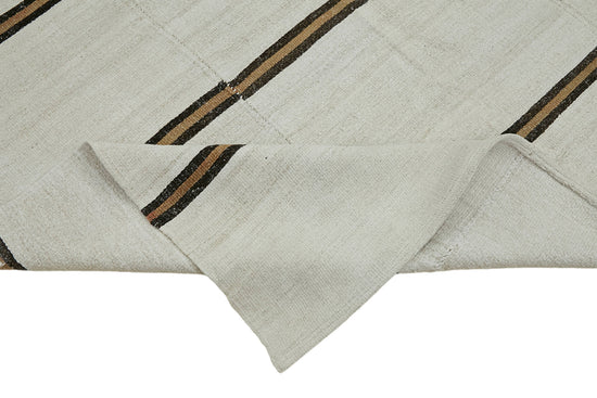 7x13 White Hemp Kilim Rug - 44911