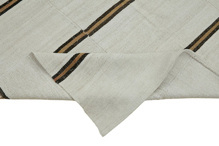 7x13 White Hemp Kilim Rug - 44911