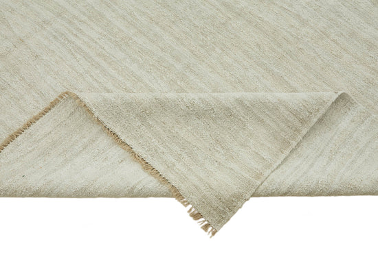 8x11 White Hemp Kilim Rug - 44922
