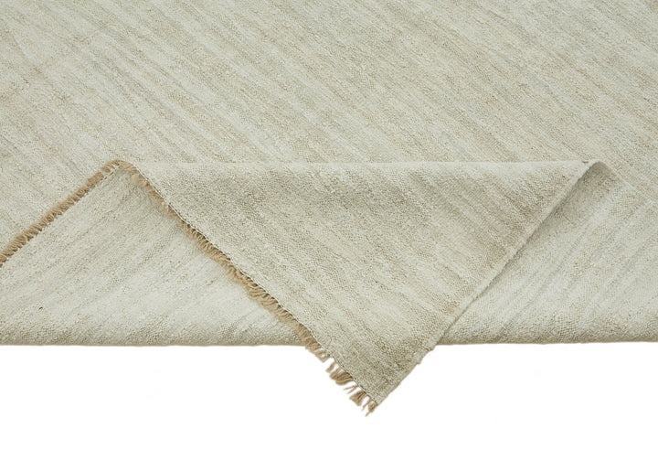 8x11 White Hemp Kilim Rug - 44922