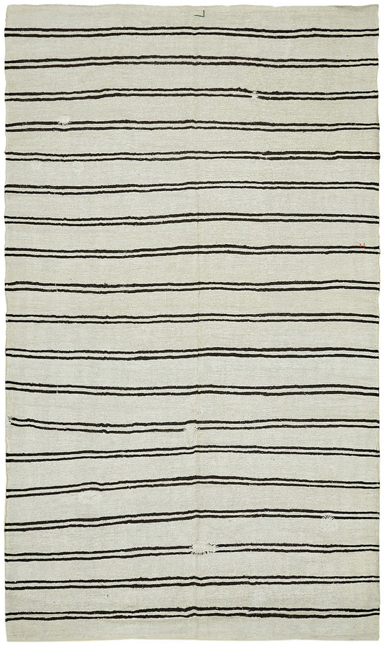 7x12 White Hemp Kilim Rug - 44924