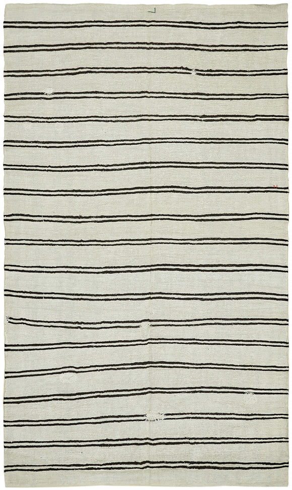 7x12 White Hemp Kilim Rug - 44924