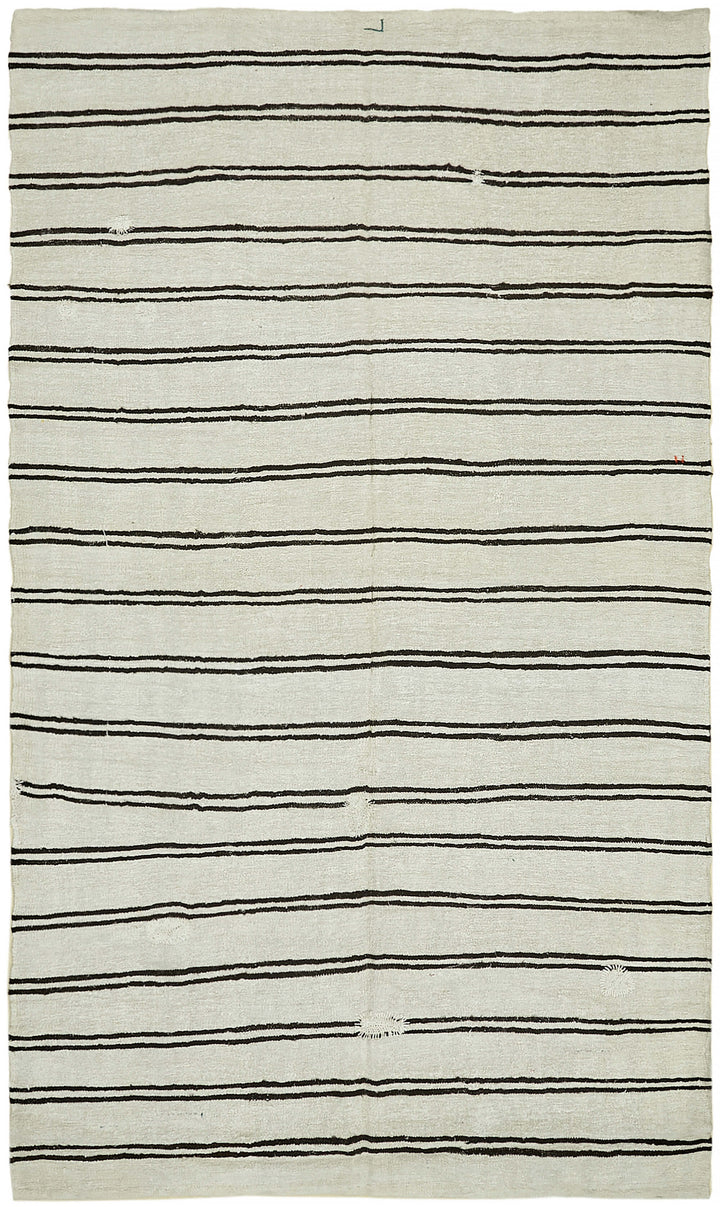 7x12 White Hemp Kilim Rug - 44924