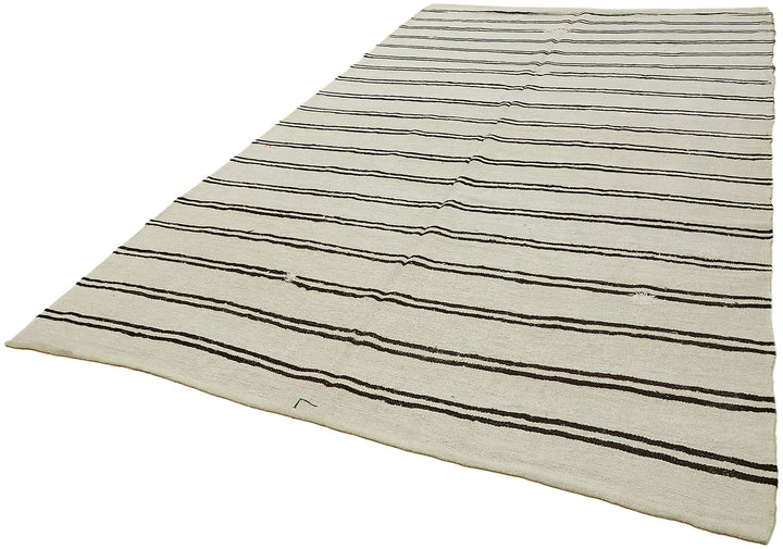 7x12 White Hemp Kilim Rug - 44924