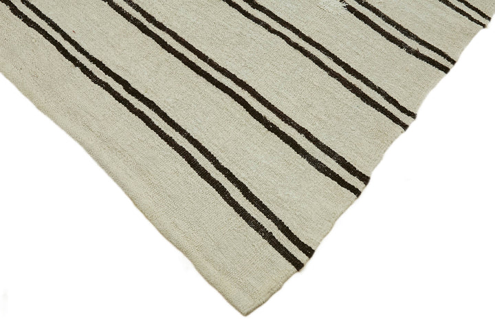 7x12 White Hemp Kilim Rug - 44924