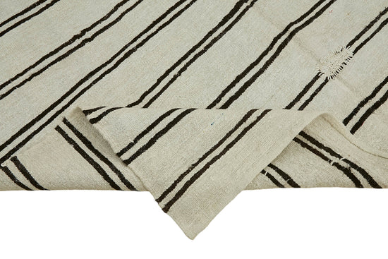 7x12 White Hemp Kilim Rug - 44924