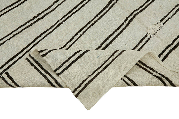 7x12 White Hemp Kilim Rug - 44924