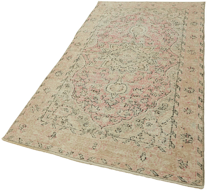 4x7 Beige Turkish Vintage Area Rug - 44930
