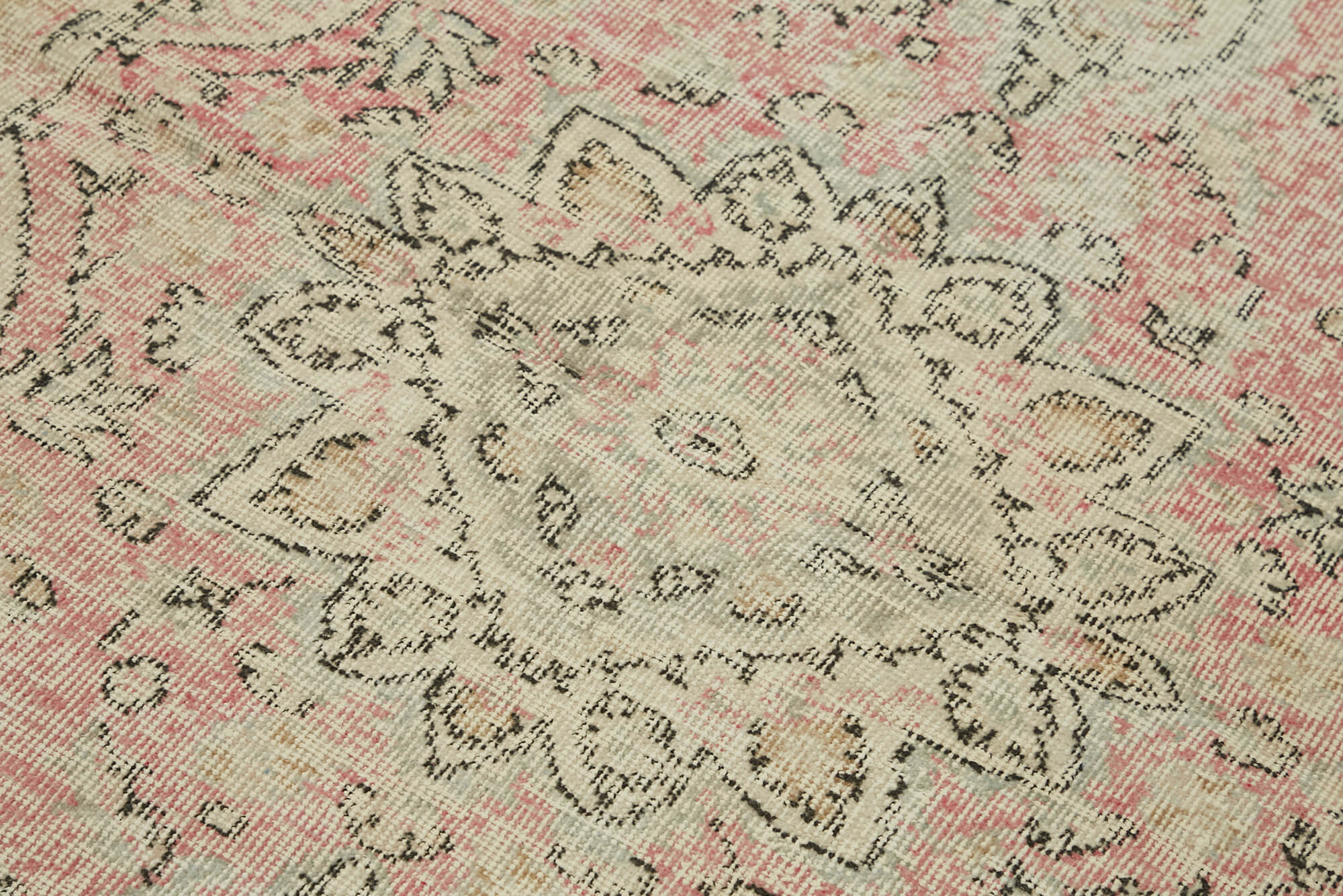 4x7 Beige Turkish Vintage Area Rug - 44930
