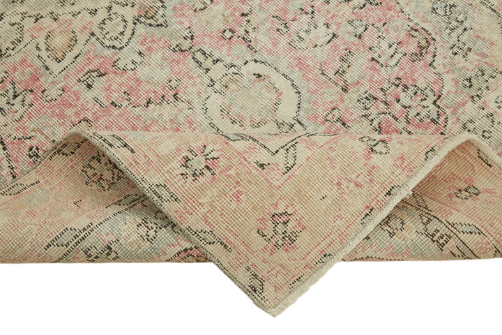 4x7 Beige Turkish Vintage Area Rug - 44930