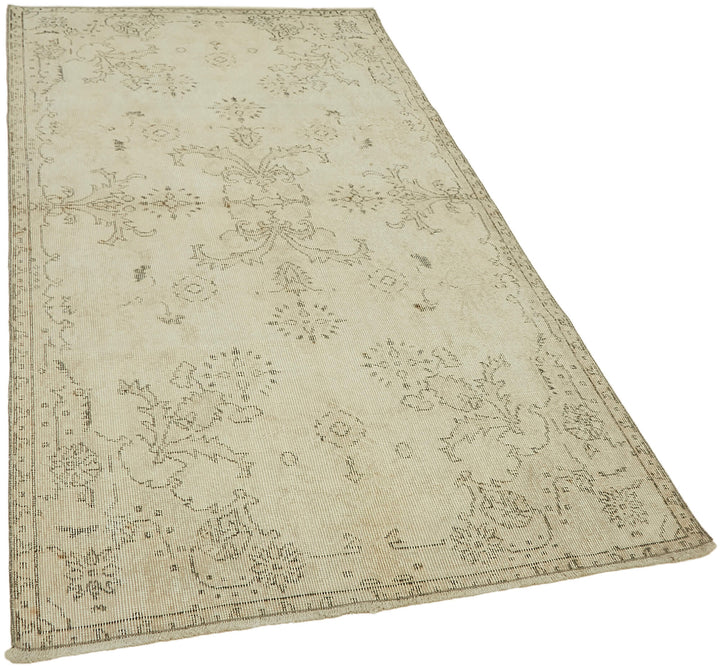 4x7 Beige Turkish Vintage Area Rug - 44931