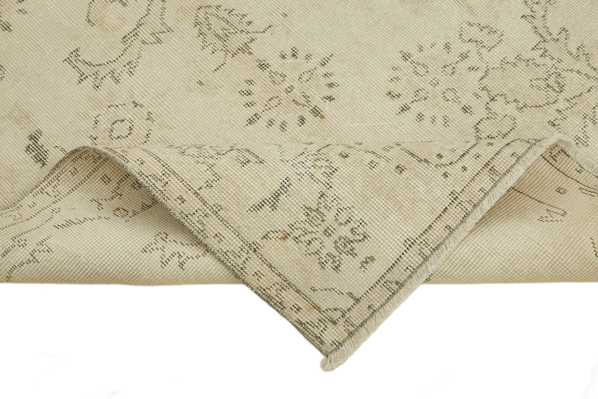 4x7 Beige Turkish Vintage Area Rug - 44931