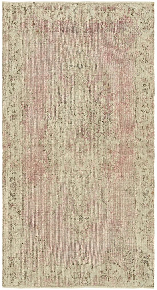 4x7 Beige Turkish Vintage Area Rug - 44939