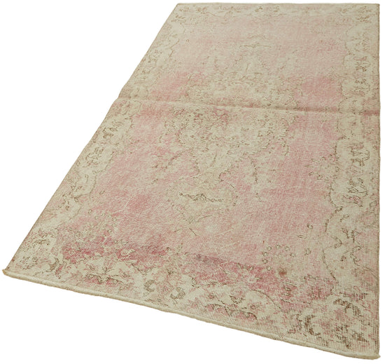 4x7 Beige Turkish Vintage Area Rug - 44939