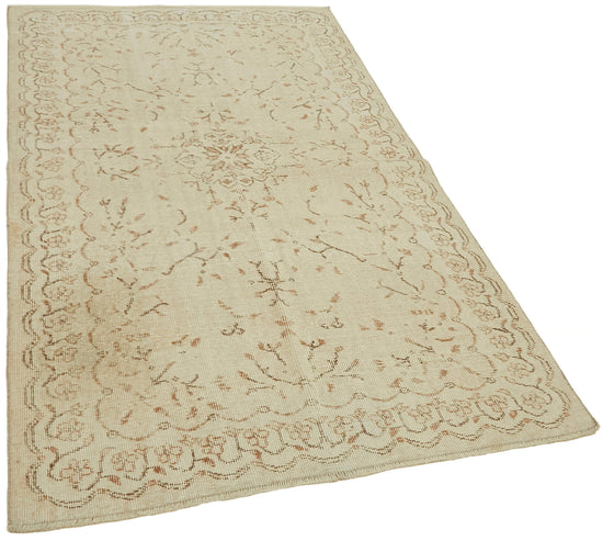 4x7 Beige Turkish Vintage Area Rug - 44942