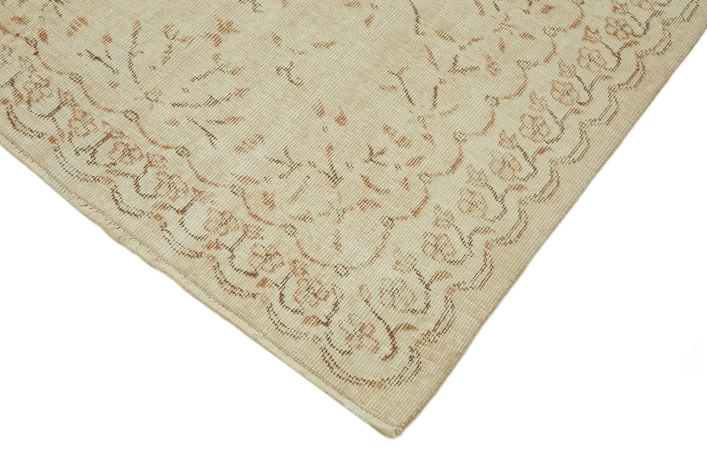 4x7 Beige Turkish Vintage Area Rug - 44942