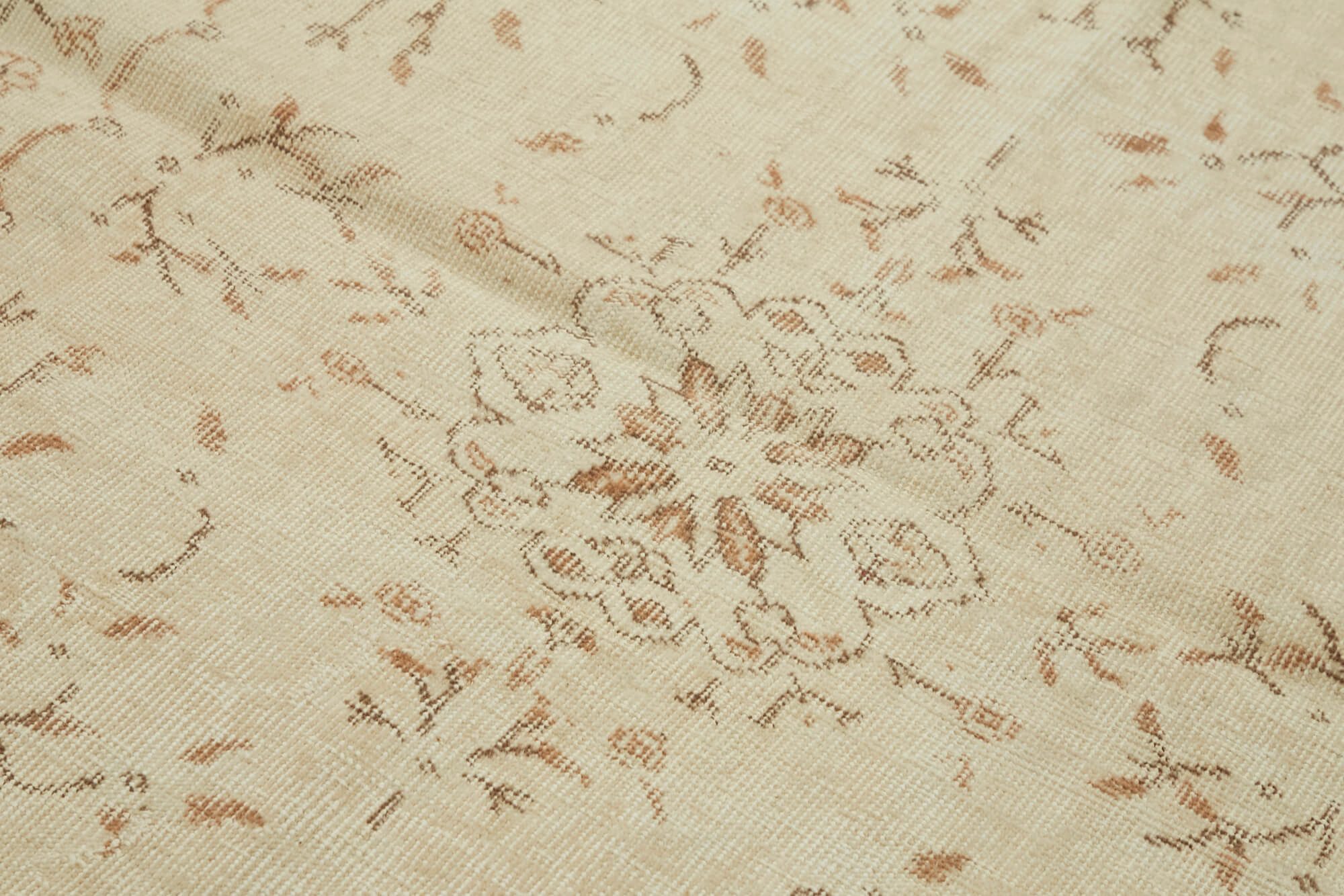 4x7 Beige Turkish Vintage Area Rug - 44942