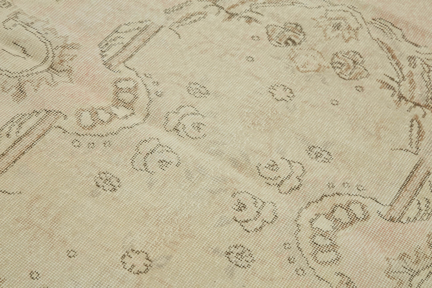 4x7 Beige Turkish Vintage Area Rug - 44943