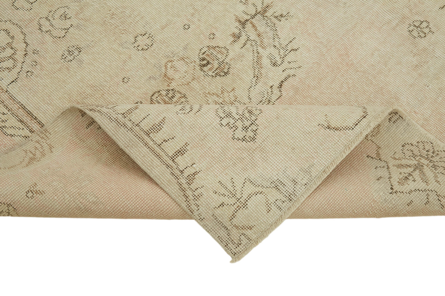 4x7 Beige Turkish Vintage Area Rug - 44943