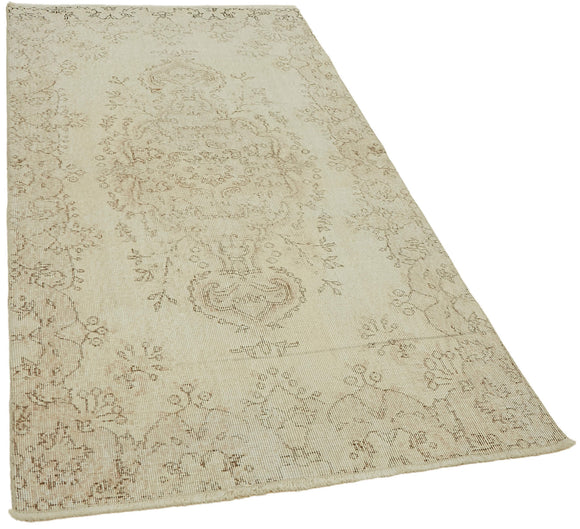 4x7 Beige Turkish Vintage Area Rug - 44944