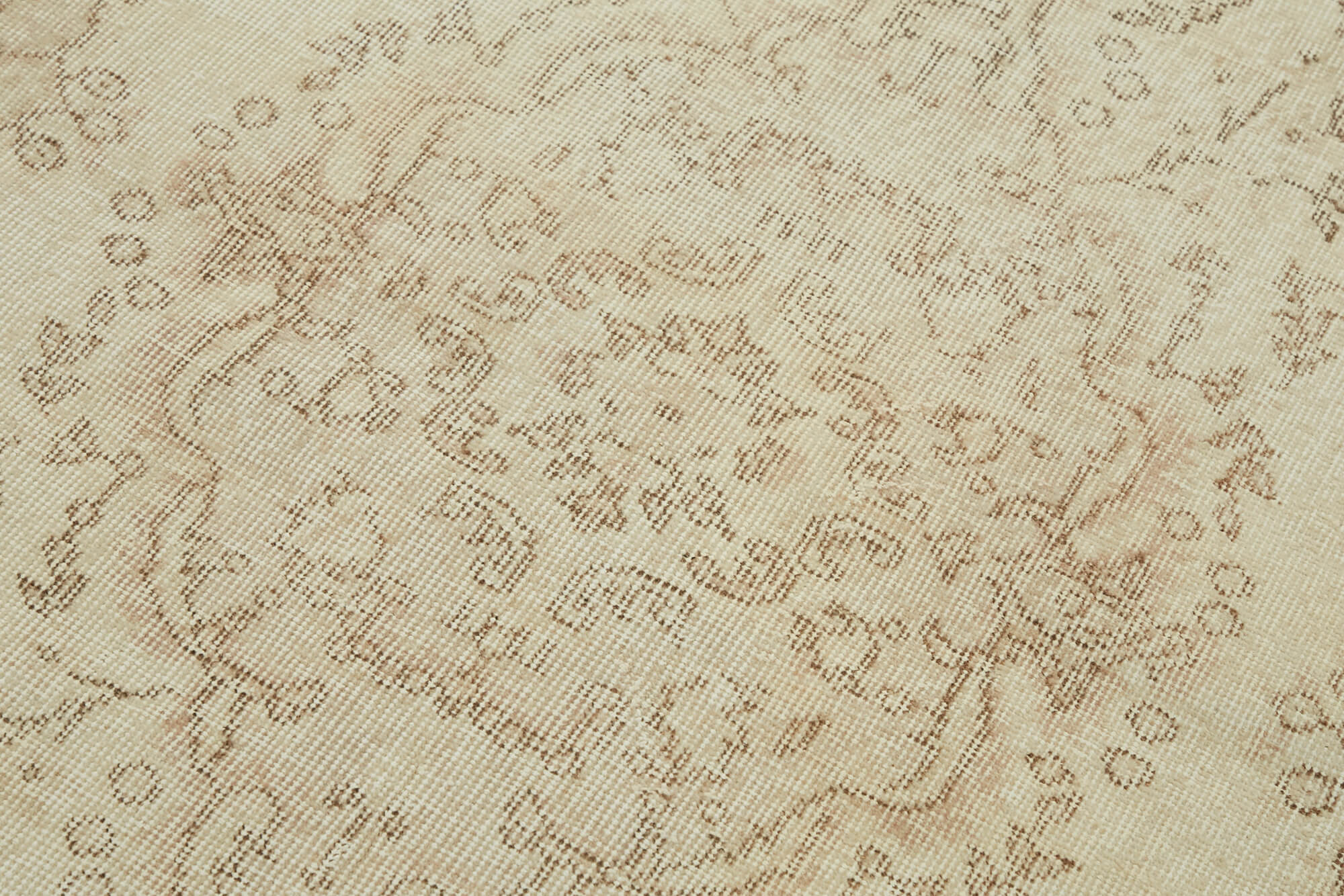 4x7 Beige Turkish Vintage Area Rug - 44944