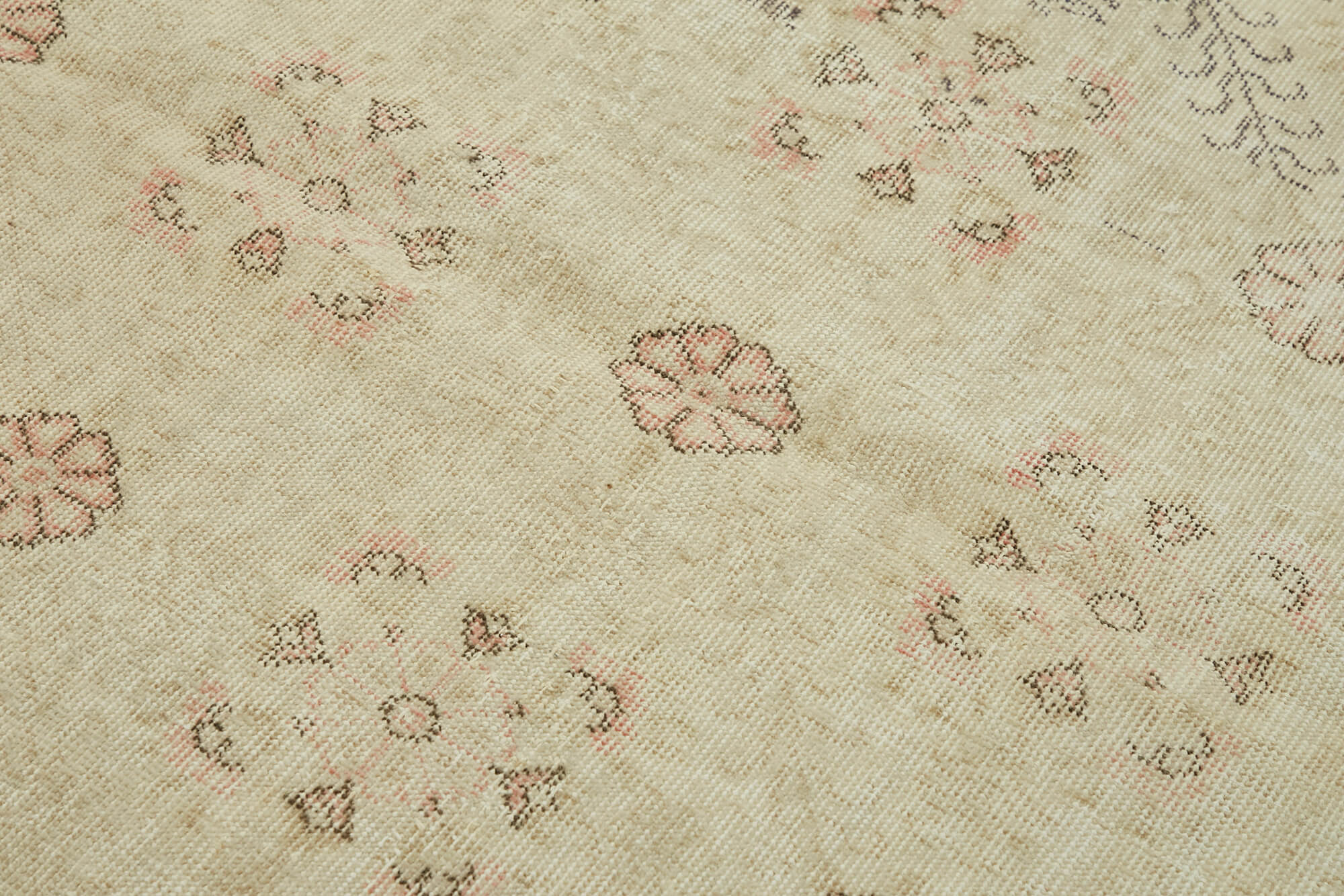 4x7 Beige Turkish Vintage Area Rug - 44950
