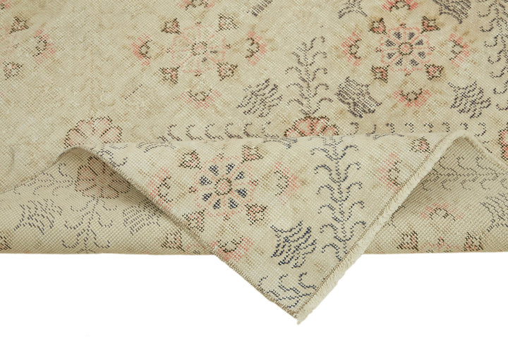 4x7 Beige Turkish Vintage Area Rug - 44950
