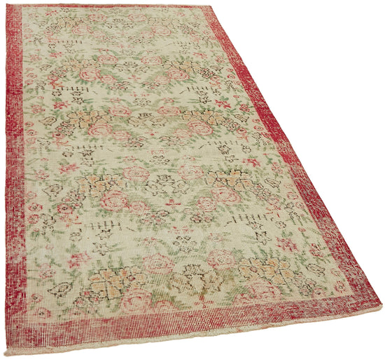 3x6 Beige Turkish Vintage Area Rug - 44953
