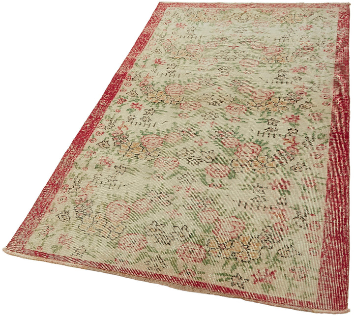 3x6 Beige Turkish Vintage Area Rug - 44953