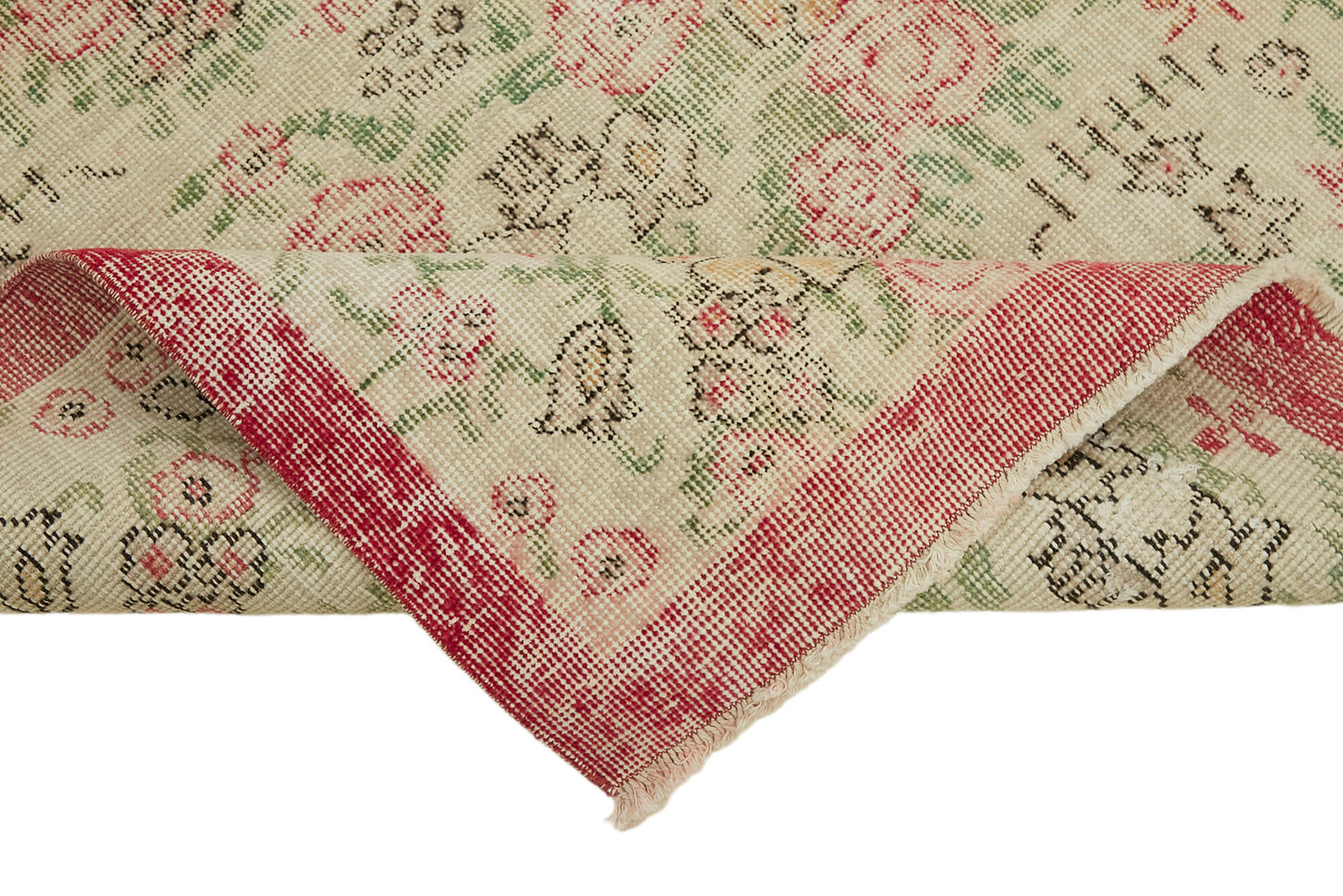 3x6 Beige Turkish Vintage Area Rug - 44953