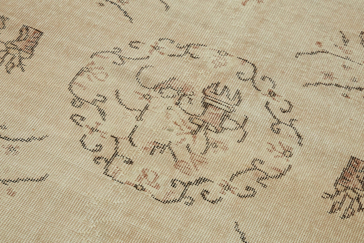 4x7 Beige Turkish Vintage Area Rug - 44954