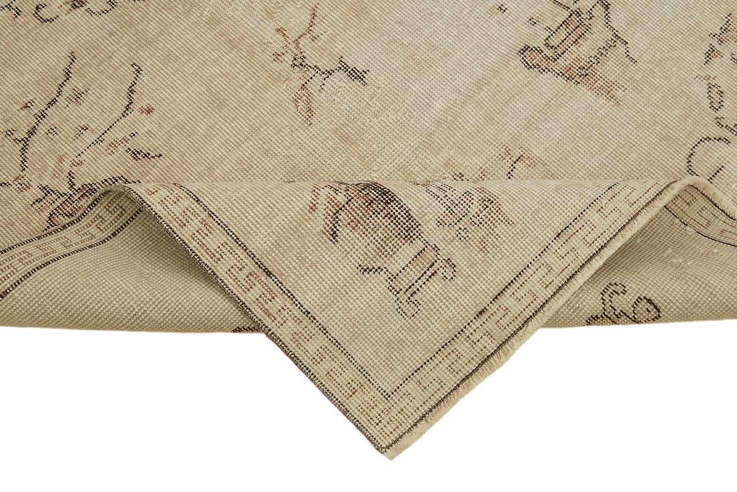 4x7 Beige Turkish Vintage Area Rug - 44954