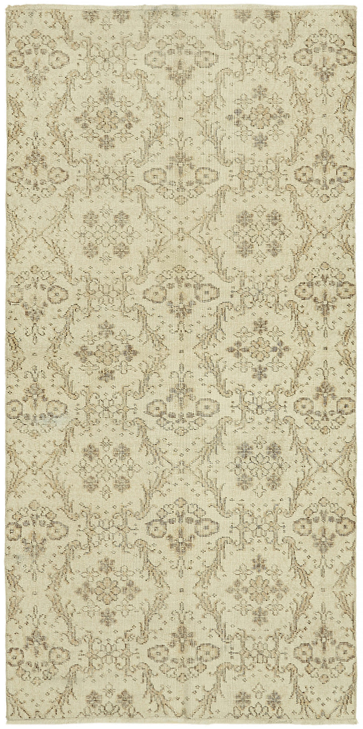 3x7 Beige Turkish Vintage Area Rug - 44958