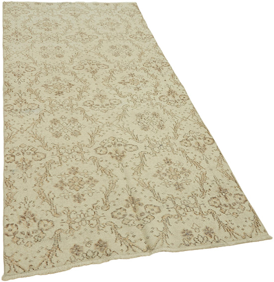 3x7 Beige Turkish Vintage Area Rug - 44958