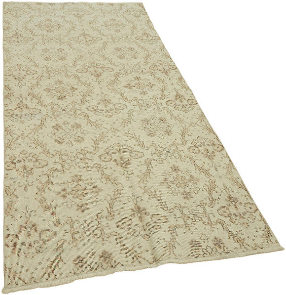 3x7 Beige Turkish Vintage Area Rug - 44958