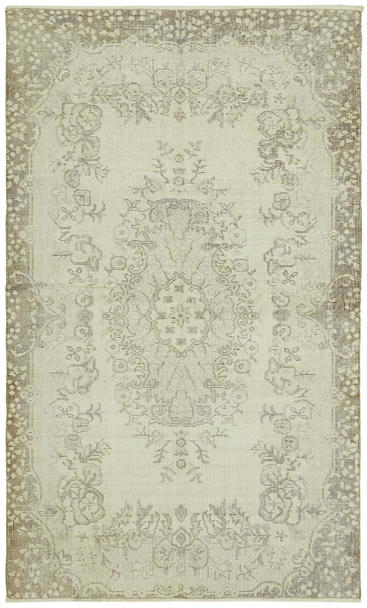 4x6 Beige Turkish Vintage Area Rug - 44962