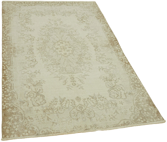 4x6 Beige Turkish Vintage Area Rug - 44962