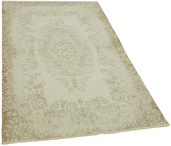 4x6 Beige Turkish Vintage Area Rug - 44962