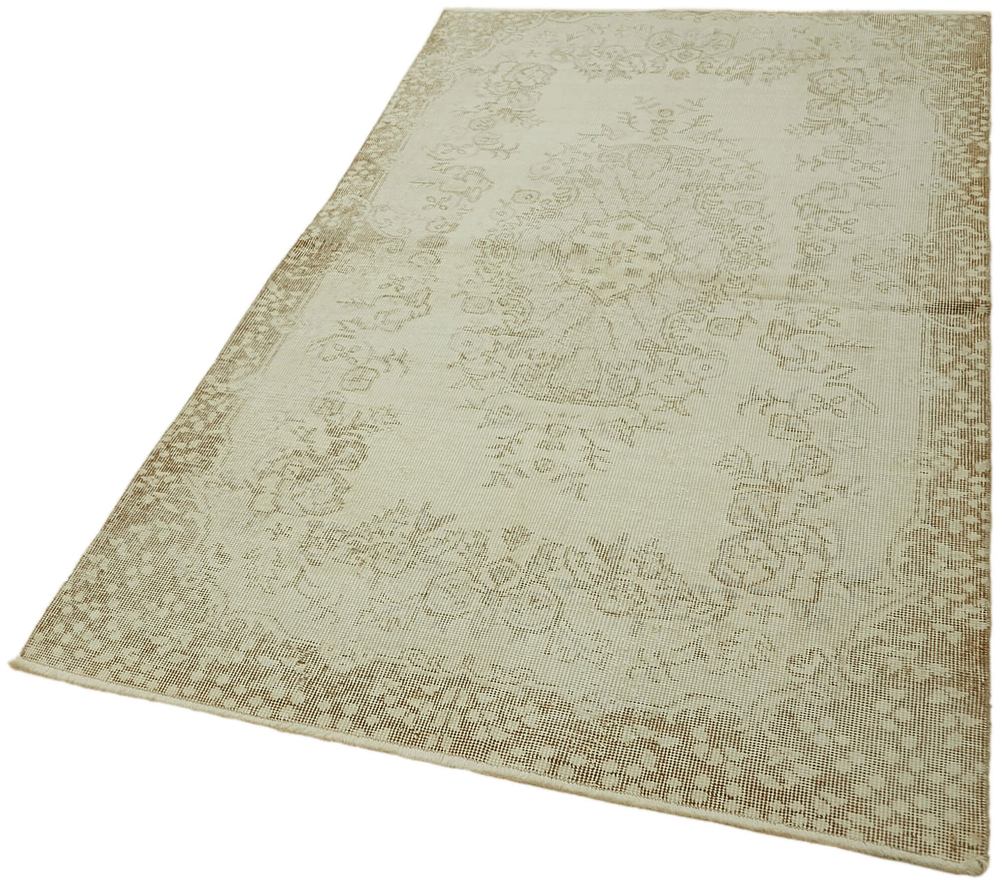 4x6 Beige Turkish Vintage Area Rug - 44962