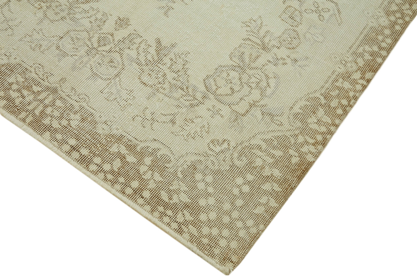 4x6 Beige Turkish Vintage Area Rug - 44962