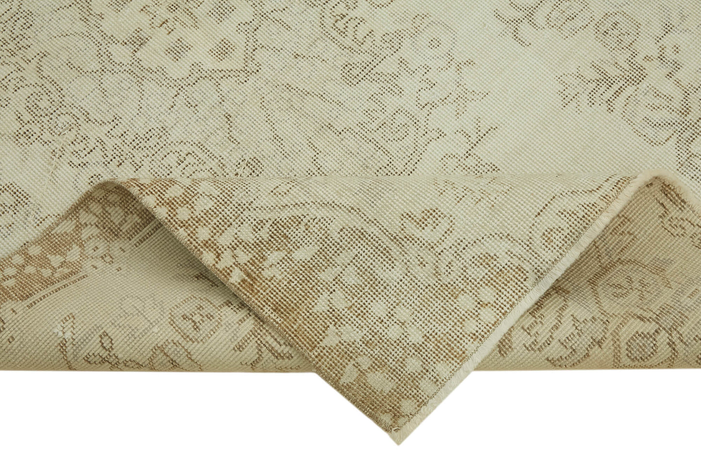 4x6 Beige Turkish Vintage Area Rug - 44962