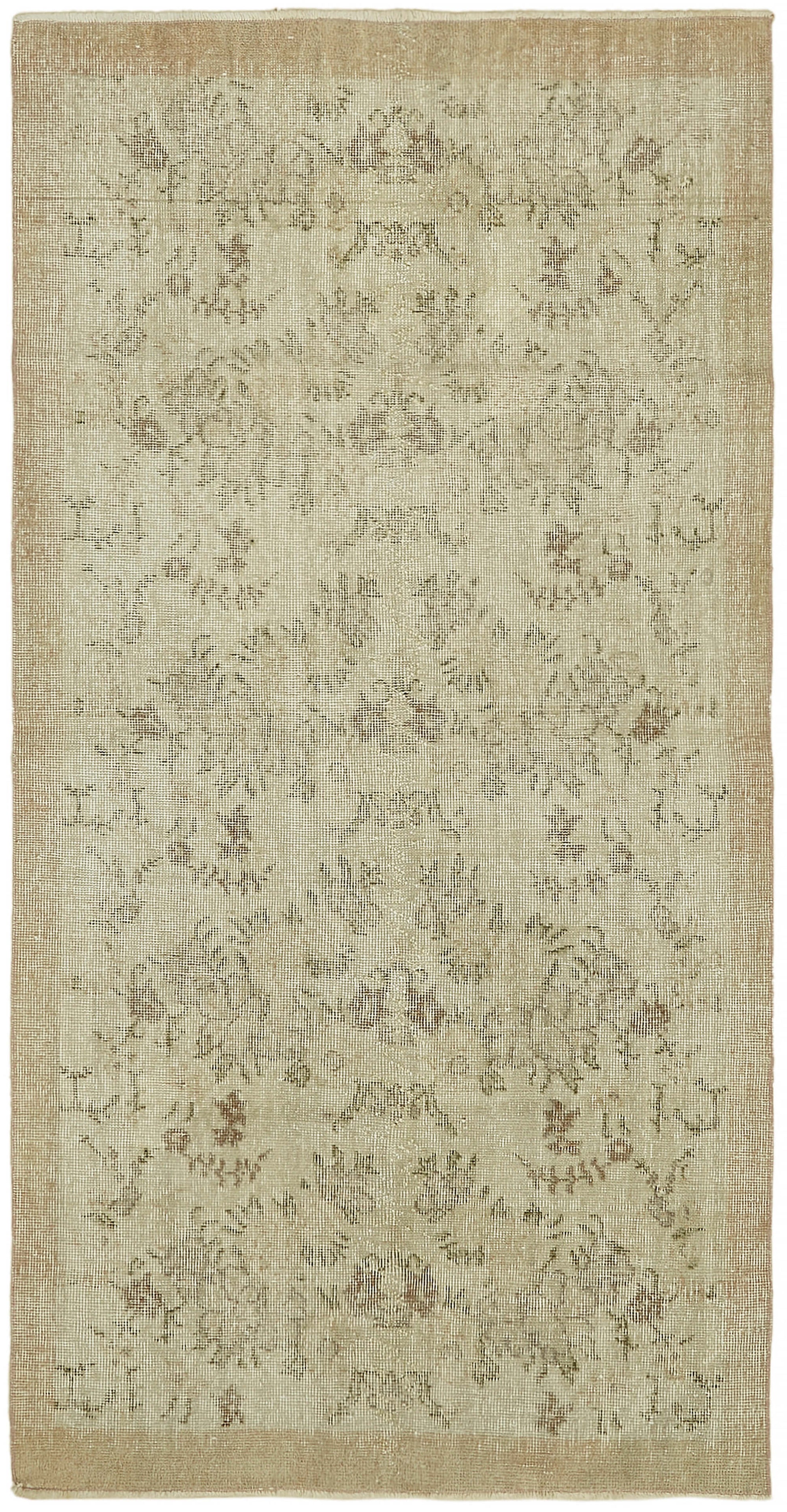3x7 Beige Turkish Vintage Area Rug - 44963