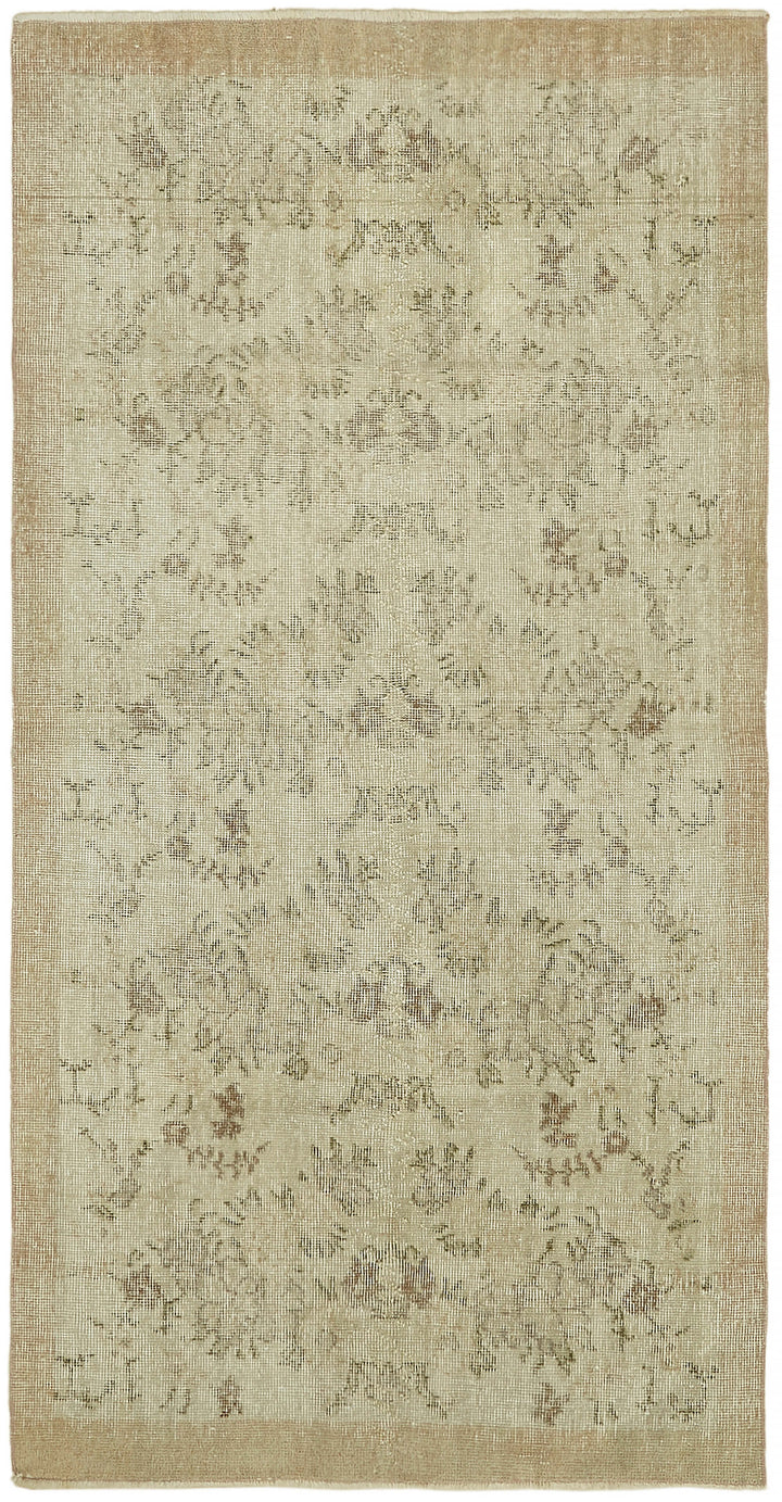 3x7 Beige Turkish Vintage Area Rug - 44963