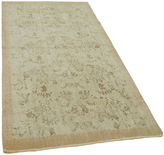 3x7 Beige Turkish Vintage Area Rug - 44963