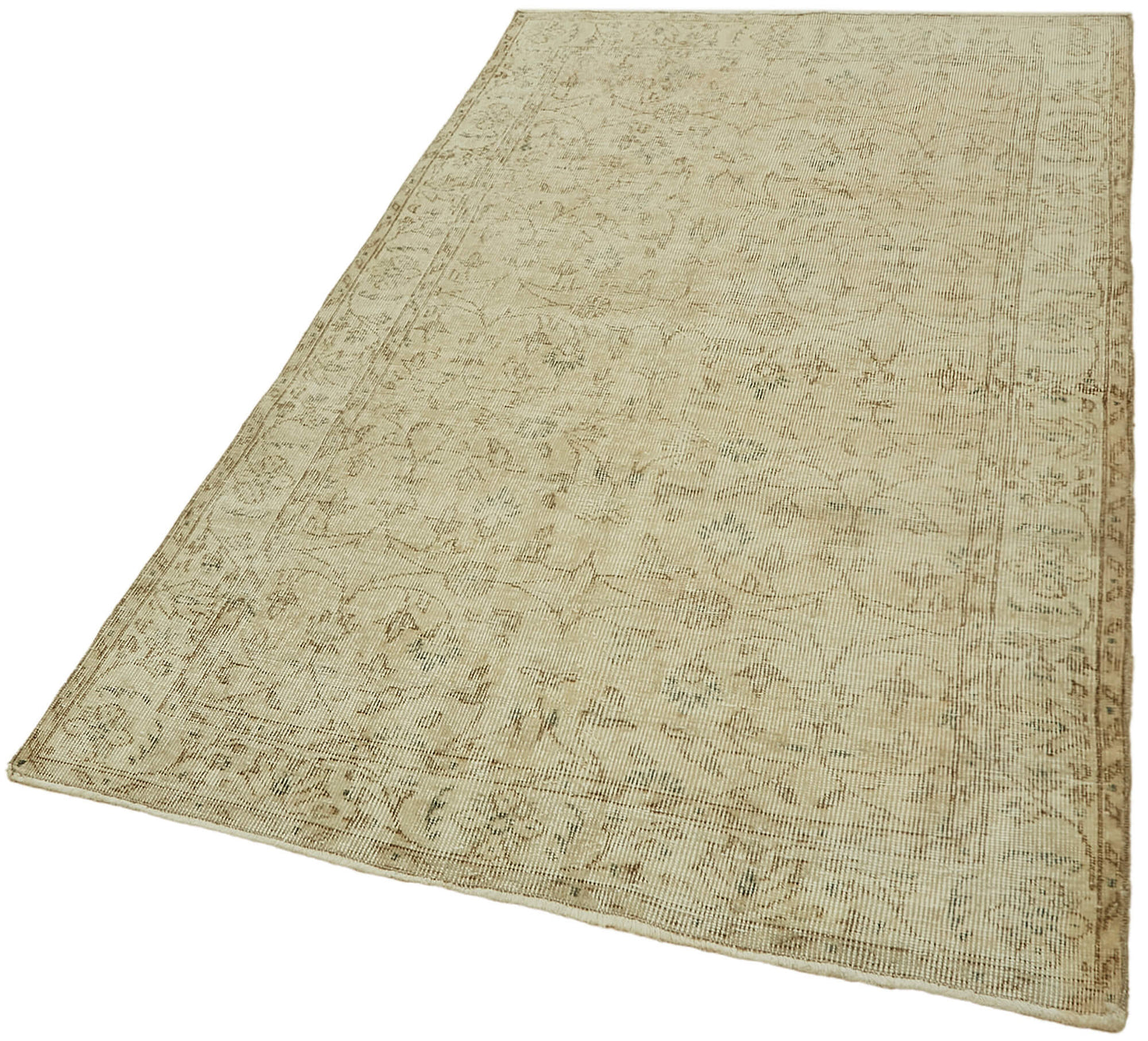 4x6 Beige Turkish Vintage Area Rug - 44967