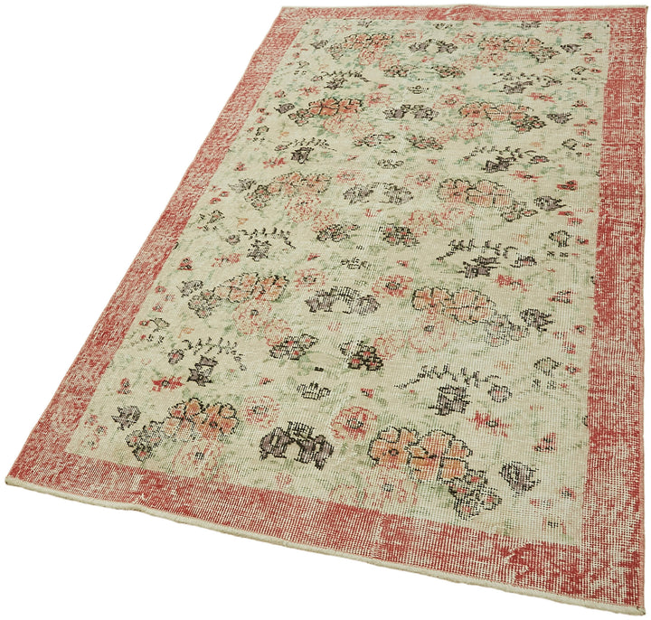 4x6 Beige Turkish Vintage Area Rug - 44975