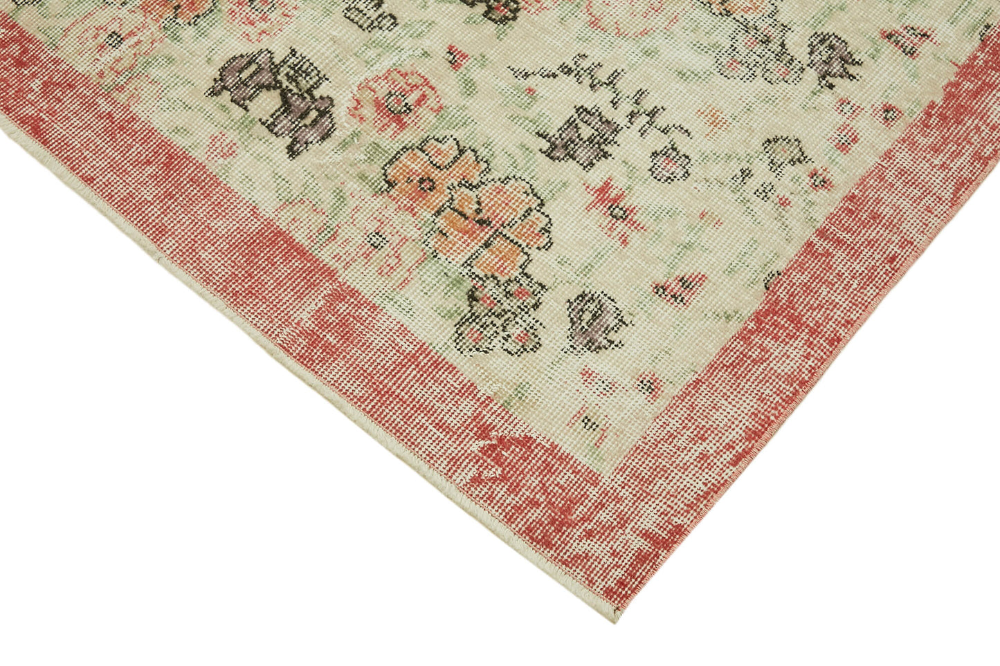 4x6 Beige Turkish Vintage Area Rug - 44975