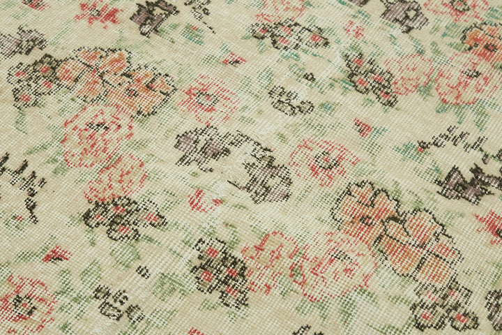 4x6 Beige Turkish Vintage Area Rug - 44975