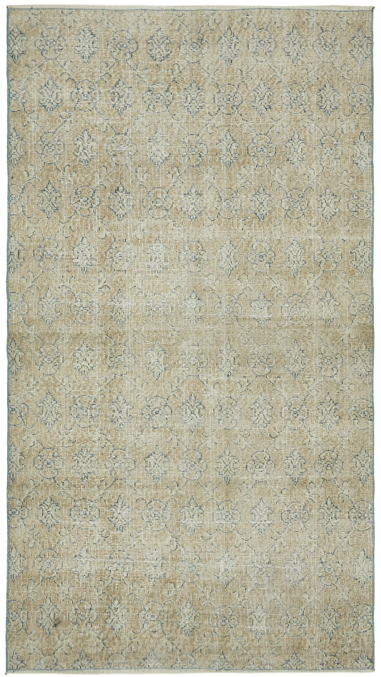 4x7 Beige Turkish Vintage Area Rug - 44978