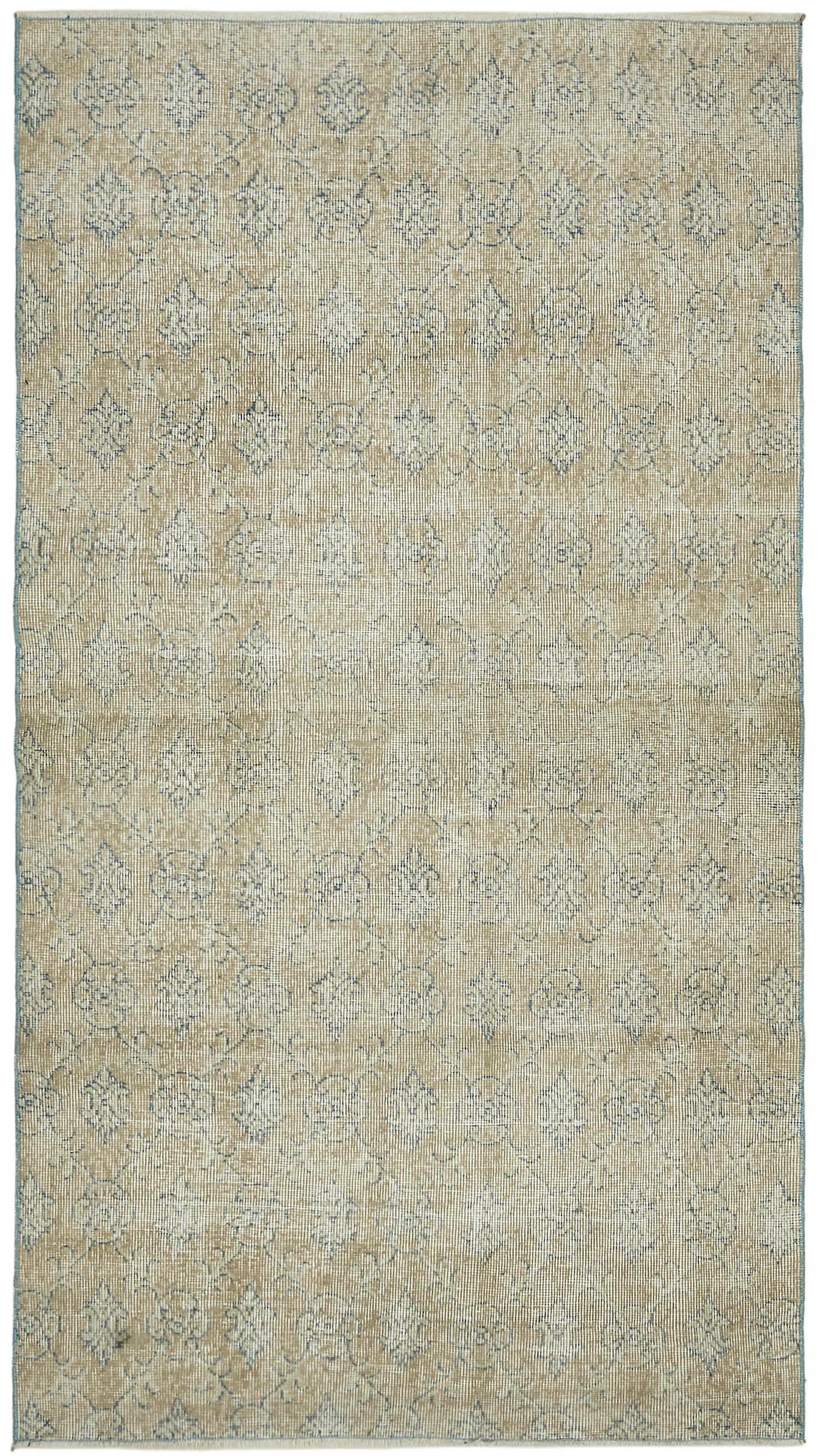 4x7 Beige Turkish Vintage Area Rug - 44978